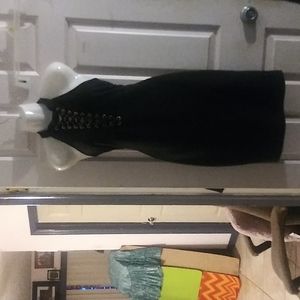 Women's black dress sleeveless lace up front by Chesley medium size